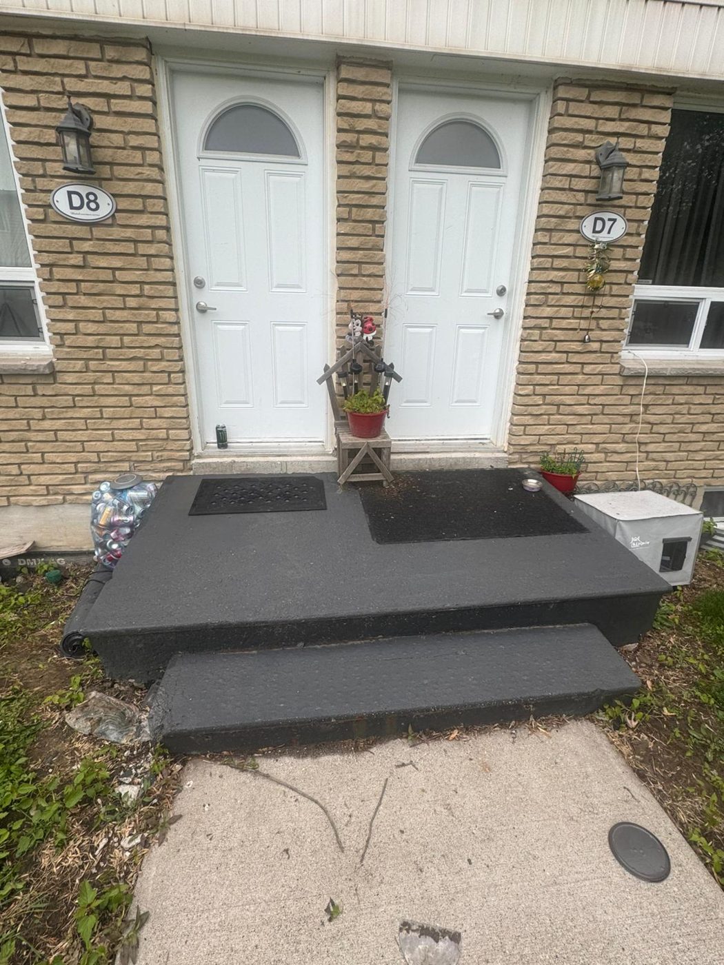 Completed concrete entrance steps